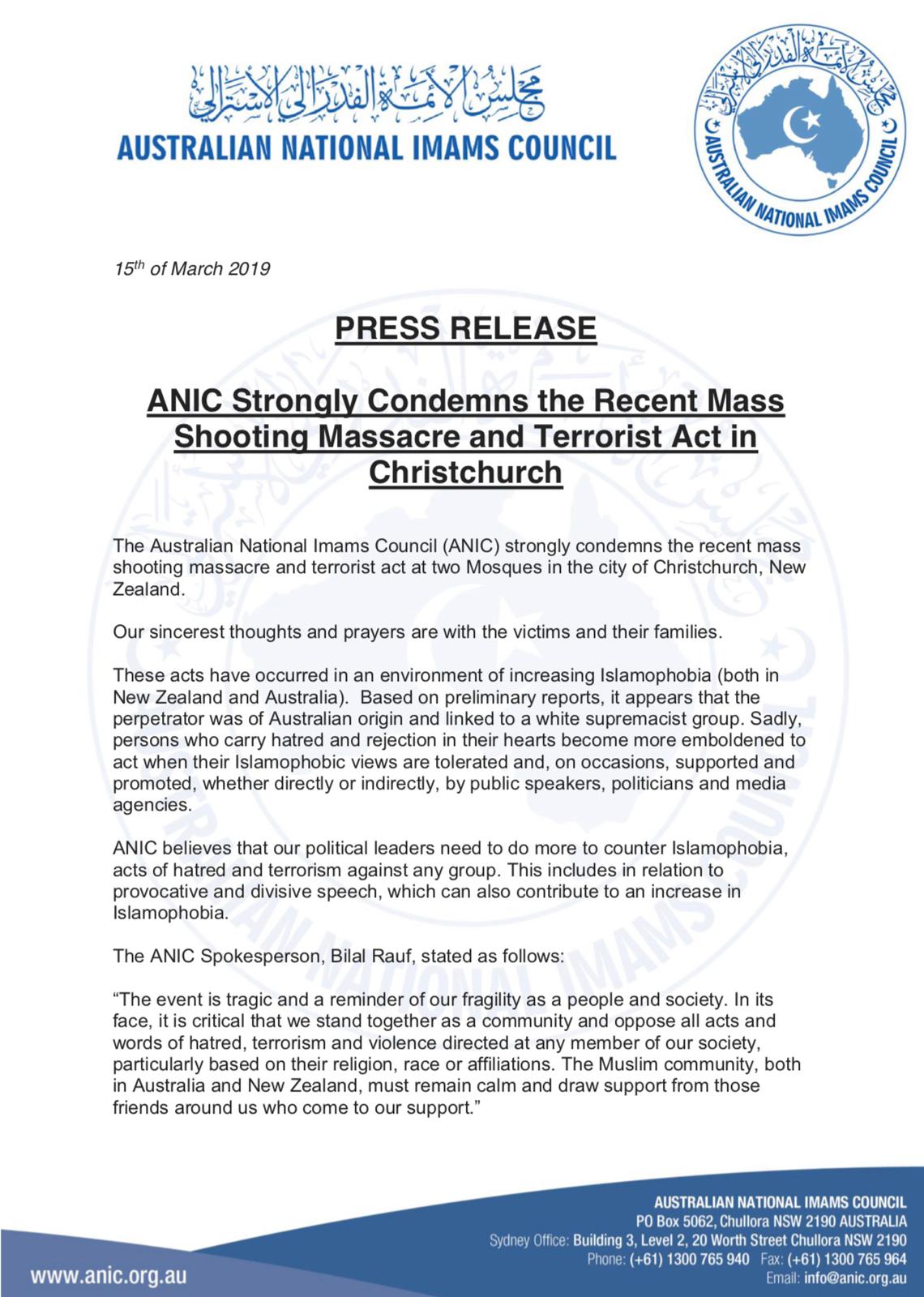 ANIC Press Release