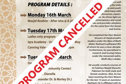 Programs by visiting scholar: Mufti Tariq Masood