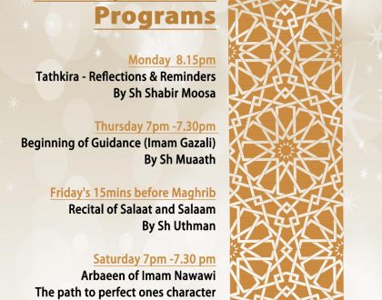 Weekly Programs