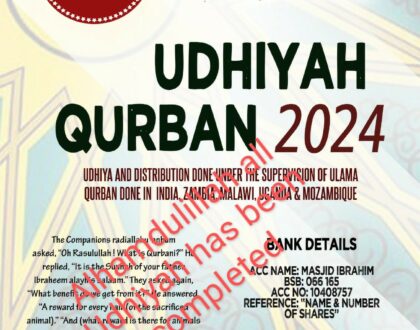 Qurban/Udhiyah Completed